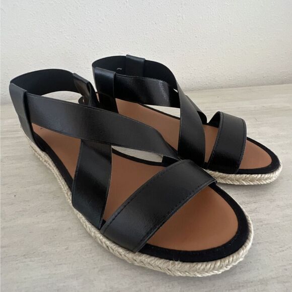 AQUATALIA Women Sz 7 Maggie Leather criss cross espadrille sandal w/dustbag $180 - Picture 1 of 16